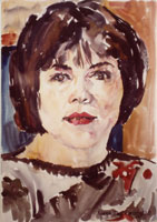 Frau 001, Portrait, Pastell